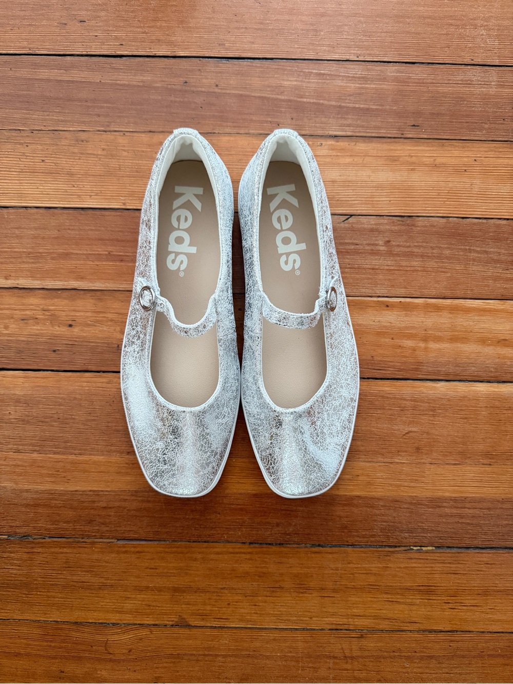Keds Square Toe Mary Jane Metallic